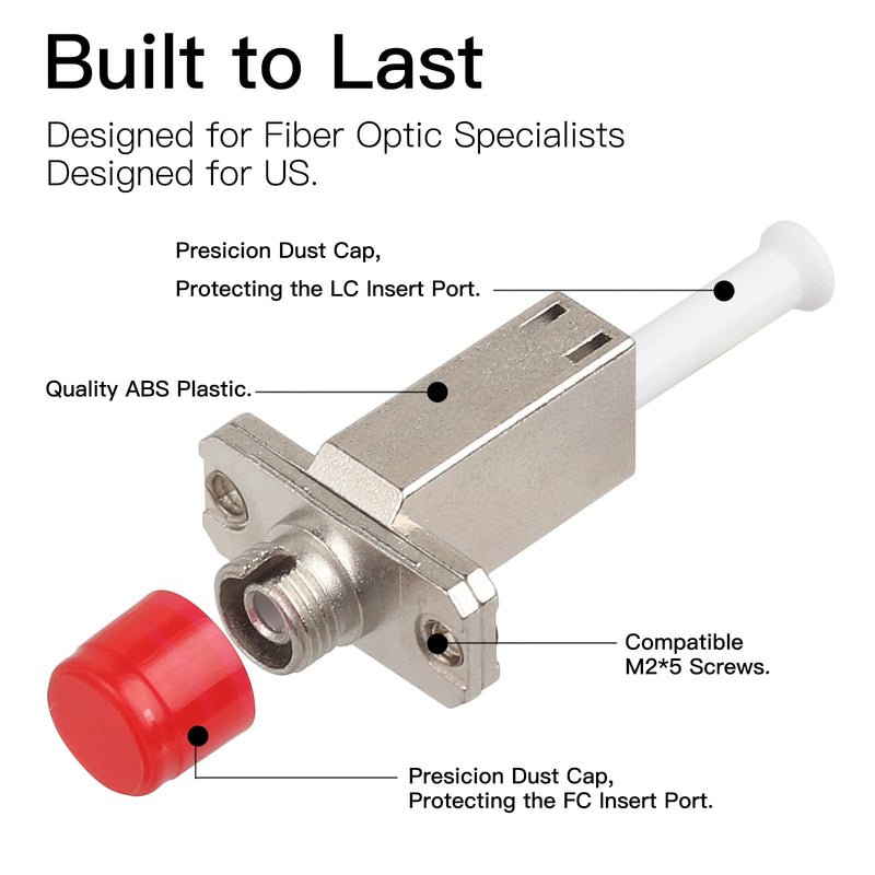 Optical Equipment Tool FC Female to LC Female Fiber Optic Hybrid Flange Adapter Single Mode Fiber Coupler Adapter