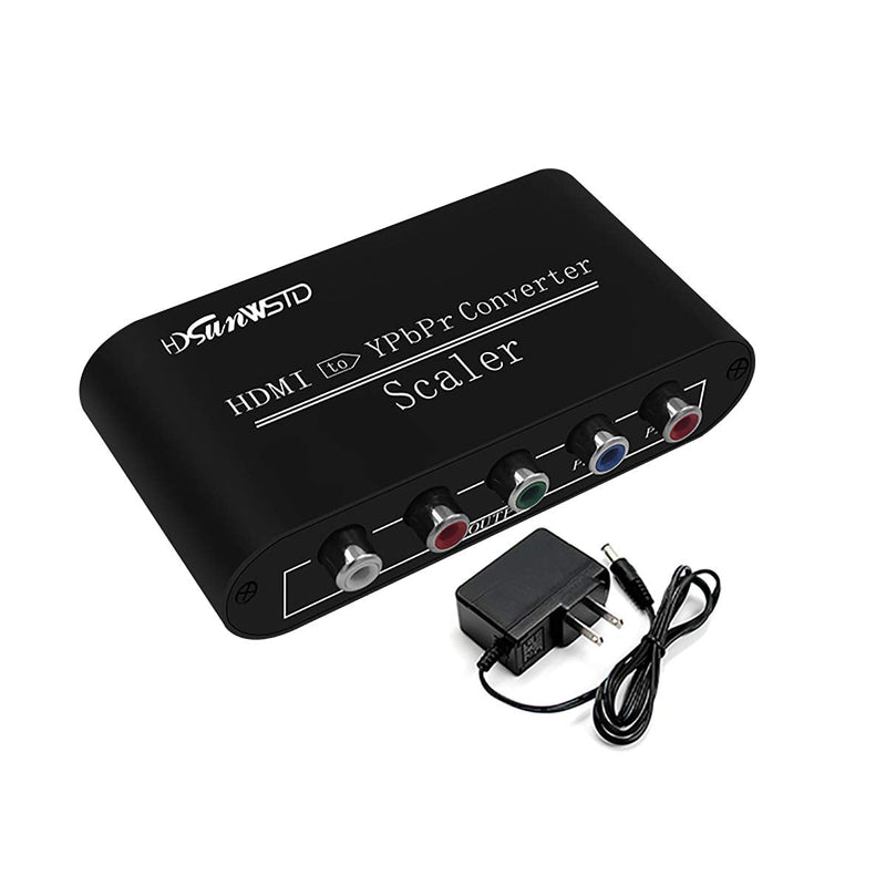 HDMI to 1080P Component Video (YPbPr/RGB/ 5RCA) Scaler Converter Adapter + R/L Support PS3, PS4, Blu-ray Player, DVD, Xbox, Notebook