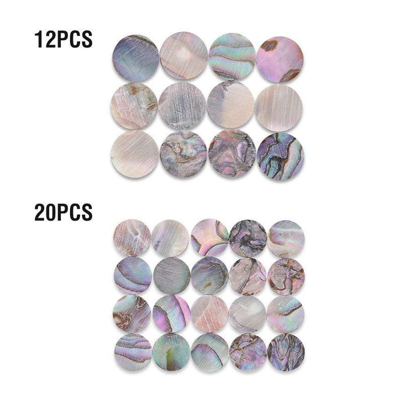 6mm Fretboard Markers Inlay Sticker Abalone Mark Point for Guitar and Bass 12/20Pcs(12pcs) 12pcs