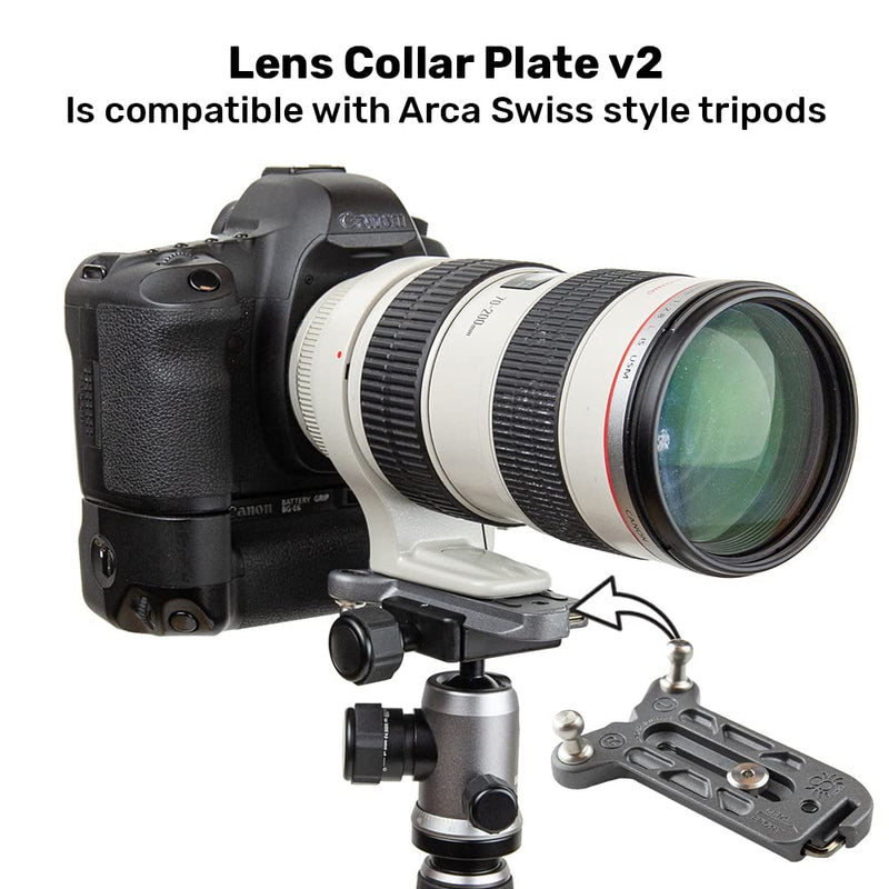 Spider Holster - SpiderPro Lens Collar Plate v2 - Easily Carry a Camera with Long Lens on Your Spider Holster! - Compatible with Canon, Sony, Nikon, Fujifilm