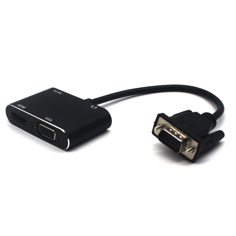 LOKEKE VGA to HDMI VGA, GrayRabbit VGA to HDMI VGA Adapter with Audio Cable and USB Cable for Computer, Desktop, Laptop, PC, Monitor, Projector, HDTV