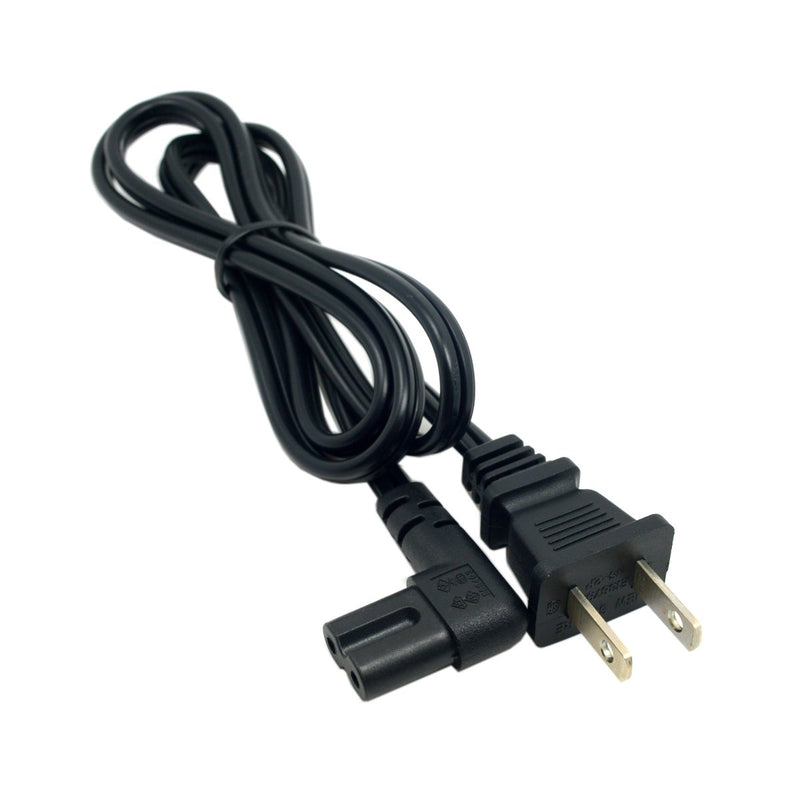 Xiwai USA 2pin Male to 90 Degree Right Angled IEC 320 C7 Power Supply Cord Cable 1M