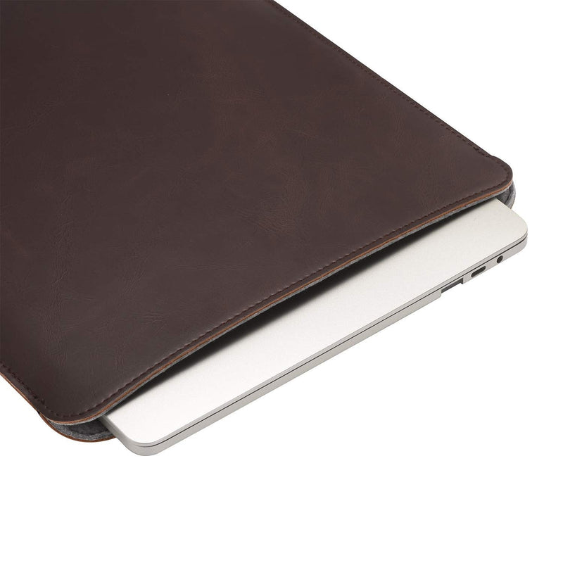 Comfyable Slim Laptop Sleeve 16 Inch Compatible for MacBook Pro 16-in 2021 M1 Pro/Max A2485, Faux Leather Protective Computer Cover 16in Case for Mac, Dark Coffee For 16" MacBook Pro 2021