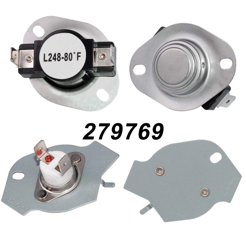 Ansoon 279769 Dryer Thermal Cut-Off Kit, 3387134 Dryer Cycling Thermostat and 3392519 Dryer Thermal Fuse Replacement Part Compatible for Whirlpool Dryers Replaces 3977394 3390291 PS345113 AP6008325