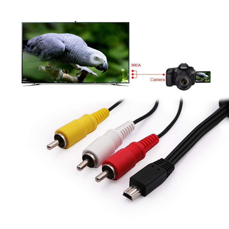 Replacement AVC-DC400ST Stereo AV Cable Compatible with Digital SLR Cameras EOS-7D 5D 1D 60D 600D 550D T3i T4i S100 SD4500 320HS 500HS 520HS SX230HS SX260HS and More (3.9ft)