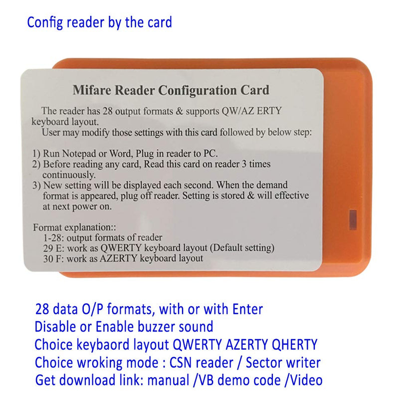 RFID Reader 13.56Mhz Mifare USB RFID Reade As Keyboard Input for Raspberry pi Linux Android Win Mac iOS + 3Pcs Card