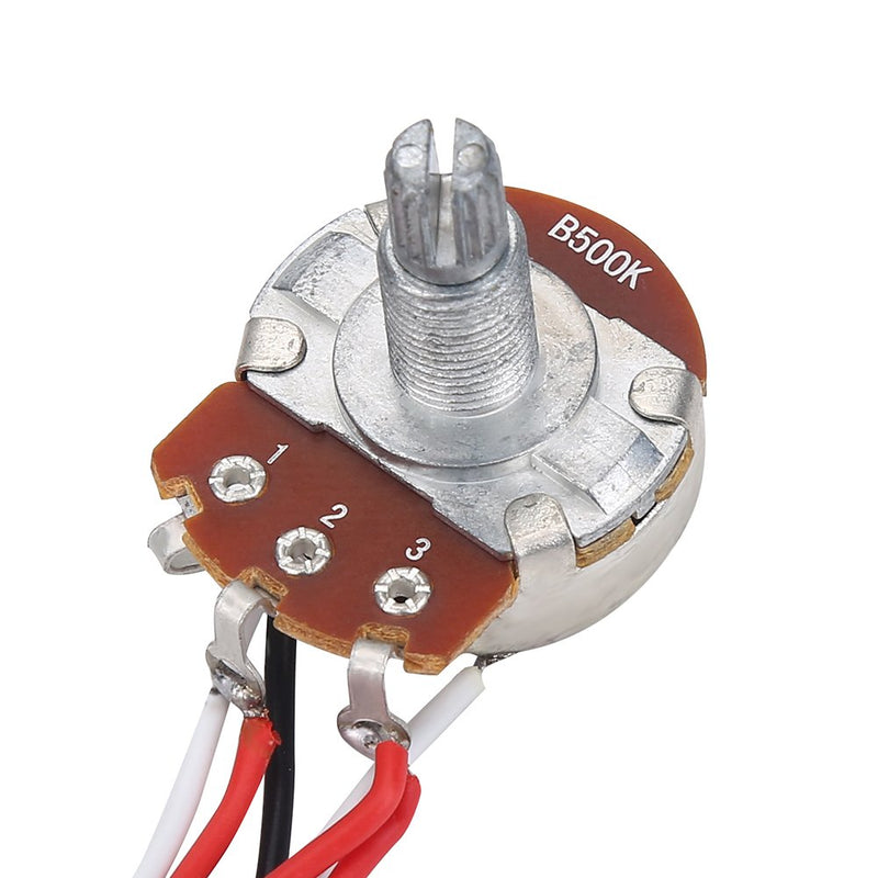 Guitar Way Switch, 3 Way Switch Guitar Switch Way 500 K Volume Tone Guitar Pre-wired Harness Kit with Base 0.94 inches