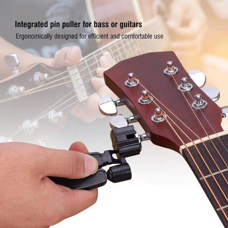 Alomejor Guitar String Winder 3-in-1 Guitar String Cutter Guitar Pin Puller for Bass Mandolin Ukulele Stringed Instruments