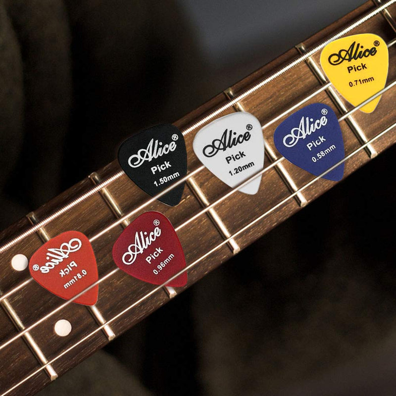 Gresunny 50pcs Guitar Picks Guitar Plectrums Finger Pick Colorful Guitar Pick with Storage Case for Acoustic Electric Guitar Bass Ukulele 0.58/0.71/0.81/0.96/1.20/1.50 (mm)