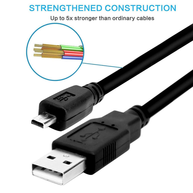 Replacement USB Camera Transfer Data Sync Charger Charging Cable Cord for Panasonic Lumix Camera DMC-G7 DMC-S5 DMC-ZS25 DMC-TZ35 ZS40 TS30 SZ3 TZ8 TZ11 TZ15 TZ24 F2 FH25 FH4 FH5 & More (Black)