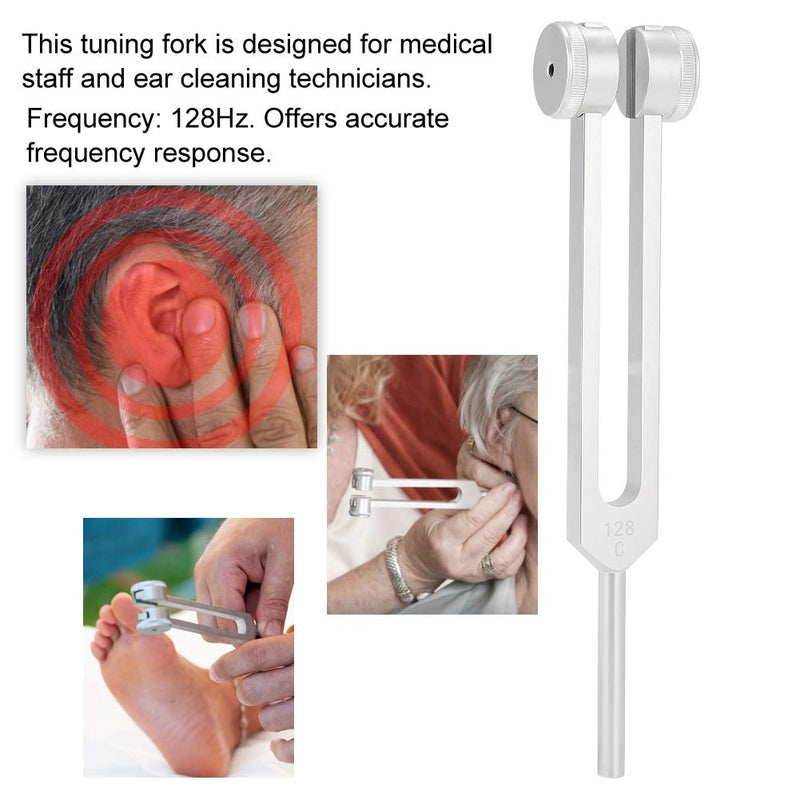 128Hz Tuning Fork, Aluminium Alloy Tuning Fork Instrument with Fixed Weights Offers Accurate Frequency Response Tuning Vibration Health Therapy Tool