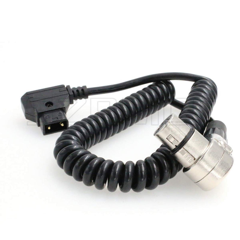 SZRMCC D-tap to XLR 4 Pin Female Coiled Power Cable for DSLR Camcorder LED Flash Light for ARRI Alexa Camera Monitor (Coiled Cable) Coiled Cable