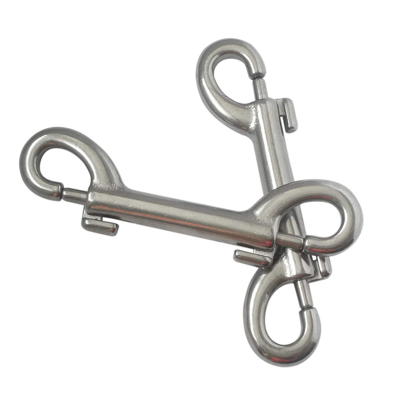 2-Pack 316 Stainless Steel Double Ended Bolt Snap Hook 3-1/2'' Double End Bolt Snaps Hooks Scuba Diving Clips Marine Grade for Water Bucket/Dog Leash/Pet Feed Bucket & Hammock/Horse Tack and More
