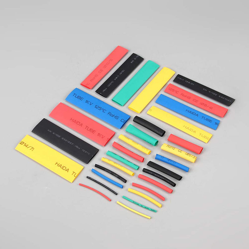 328 Pieces Heat Shrink Tubes Heat Shrink Tubing Kit Ratio 2:1 Heat Shrinkable Tube Electrical Insulation Cable Sleeve, 8 Sizes/5 Colors