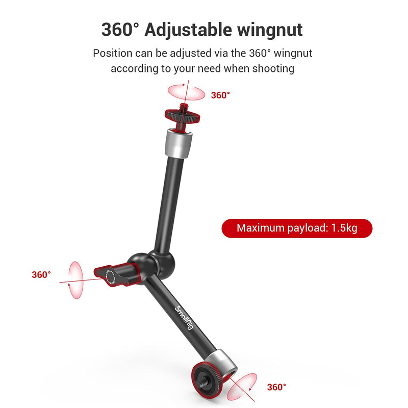 [AUSTRALIA] - SmallRig Clamp w/ 1/4" and 3/8" Thread and 9.5 Inches Adjustable Friction Power Articulating Magic Arm with 1/4" Thread Screw for LCD Monitor/LED Lights - KBUM2732 