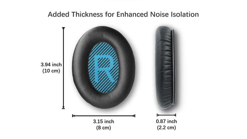 [AUSTRALIA] - Replacement Ear-Pads for Bose QuietComfort QC 2 15 25 35 Ear Cushions for QC2 QC15 QC25 QC35 SoundLink/SoundTrue Around-Ear II AE2 Headphones (Black) Black 