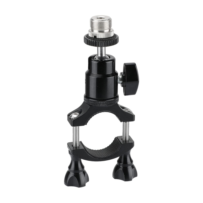 CAMVATE Rod Clamp Mount Holder (18mm -32mm) with Adjustable Ball Head & 5/8"-27 Male Thread Screw for Microphone Stand - 2856