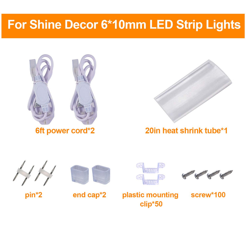 [AUSTRALIA] - Shine Decor 6FT LED Power Cord Kit, for 6x10mm LED Single Color Strip Lights Only for 6x10mm strip lights 