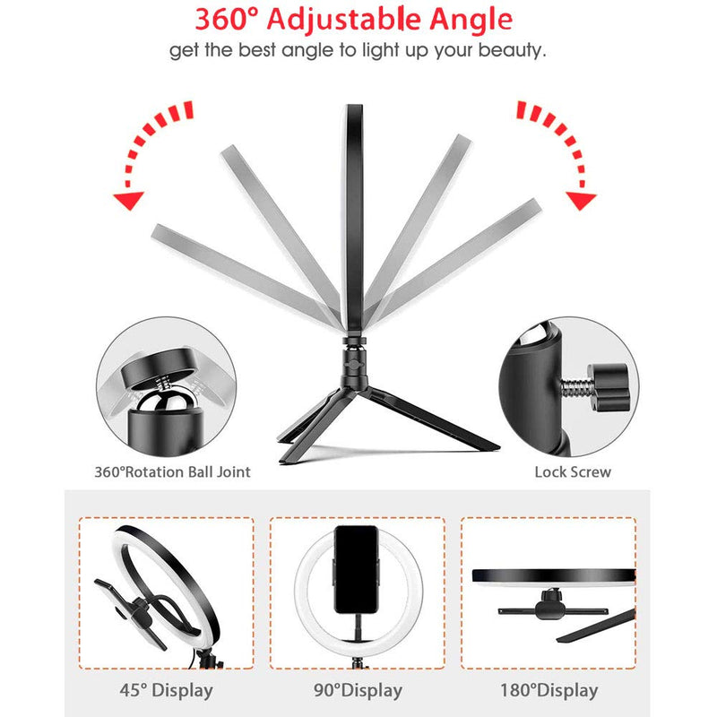 VLOG Essentials 8 INCH Full Color RGB LED Ring Light 360° Rotation with Phone Cradle Remote and Tripod