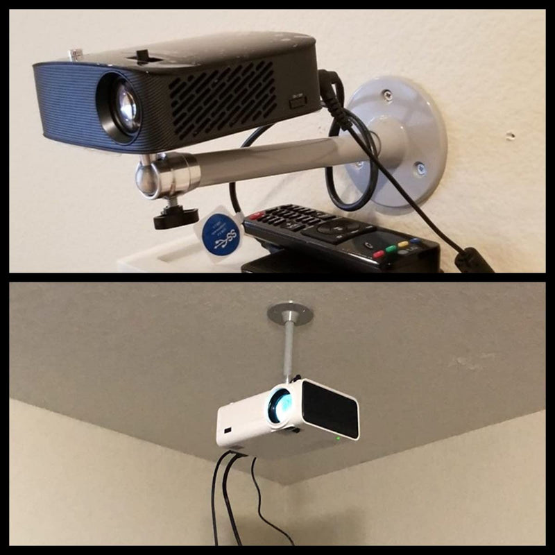 Boewill Mini Ceiling Wall Projector Mount Stand 360° Rotation Tripod Mount Compatible with Most Mini Projectors Digital Camera Camcorder (215mm, Grey) 002