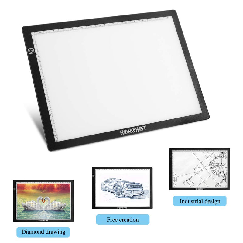 A4 Light Board, HOHOTIME Tracing Dimmable LED Light Pad with Eye-Soft Technology for Artists, Diamond Painting, Drawing, Sketching