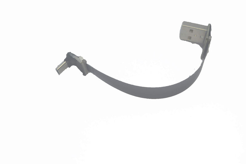 Soft Flat Slim Thin Ribbon Micro USB Male 90 Degree Angled to Standard USB A Male 90 Degree Angled for sync and Charging Black (15CM Micro USB 1 to Standard USB A UP) 15CM Micro USB 1 to Standard USB A UP