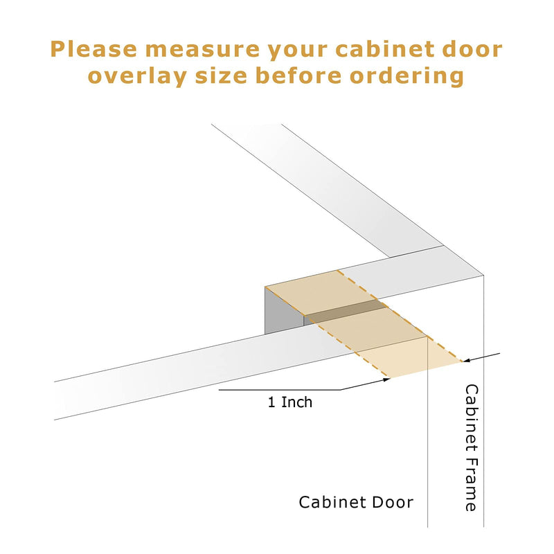 FURNIWARE 10 Pieces Soft Closing Cabinet Hinges, 1 inch Overlay Cabinet Hardware Hinges Nickel Plated- 105 Degree 10 Pack