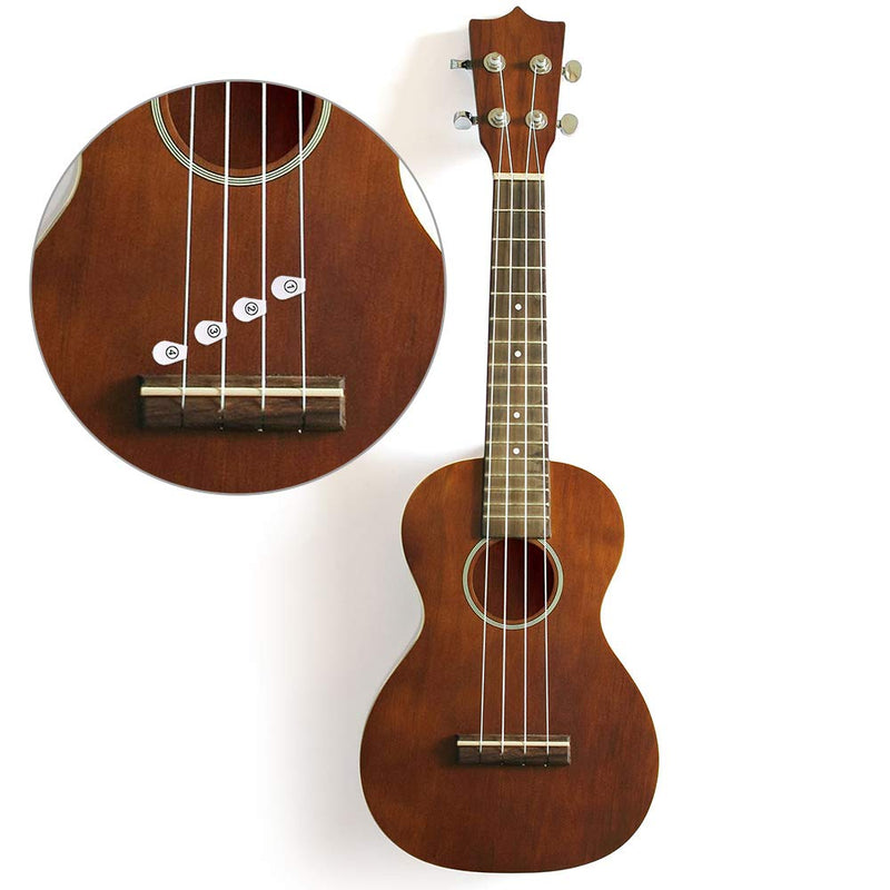 Auihiay 18 Pieces Ukulele Strings Accessories Kit Include Nylon Ukulele Strings, Tuner, Felt Picks, Capo, String Winder for Soprano (21”) Concert (23“) Tenor (26”) Ukulele