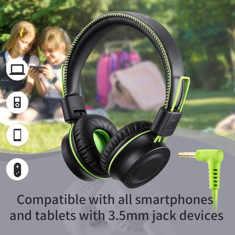 POWMEE Bundle M1&M2 Kids Headphones Wired Headphone for Kids,Foldable Adjustable Stereo Tangle-Free,3.5MM Jack Wire Cord On-Ear Headphone for Children