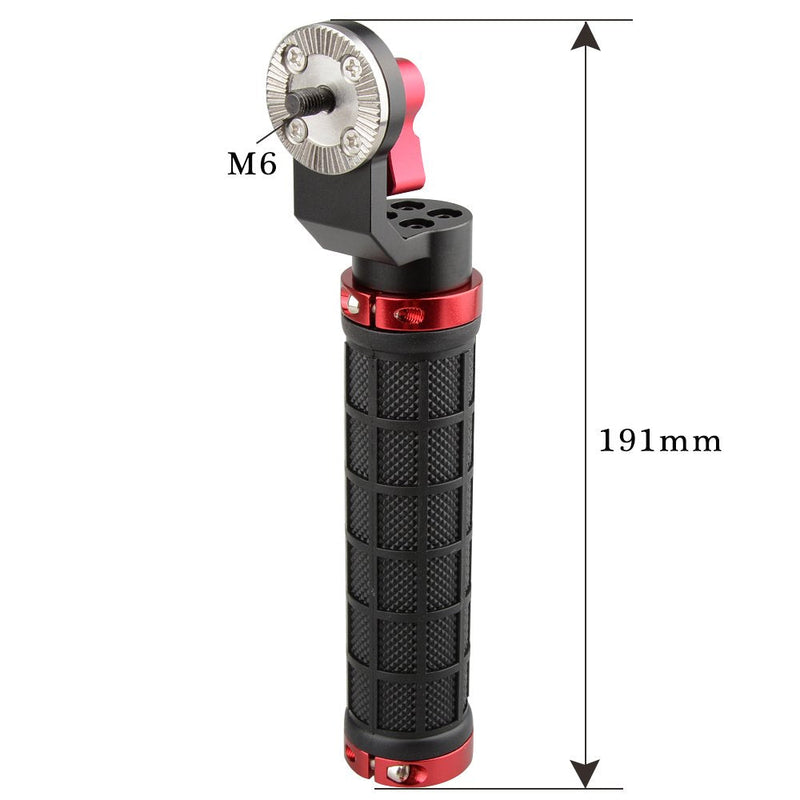 CAMVATE Aluminum Rosette Rubber Handle Grip for Rosette Standard Accessory(Red,M6 Thread,31.8 mm) - 1445 Red