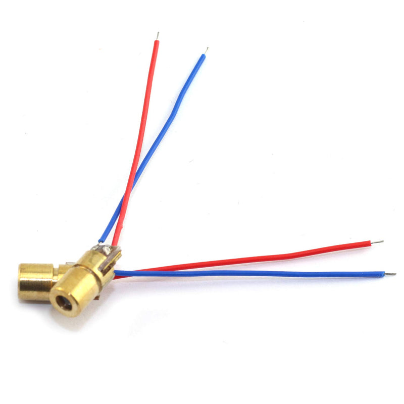 Tegg 10 PCS Mini 650nm 6mm 5mW Red Laser Dot Diode Module Copper Head 3.3V