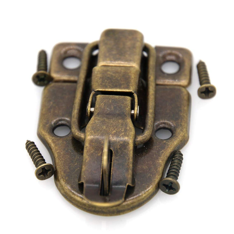 4 PCs Retro Antique Brass Tone Box Toggle Latch Duckbilled Hasp with Padlock Hole for Wooden Cases