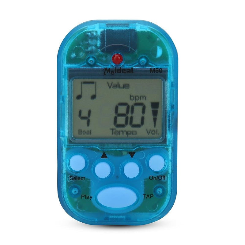 Portable Mini Metronome Multi-Functional Clip-On Digital Beat Tempo Metronome for Piano, Violin, Guitar, Trap Drum Blue