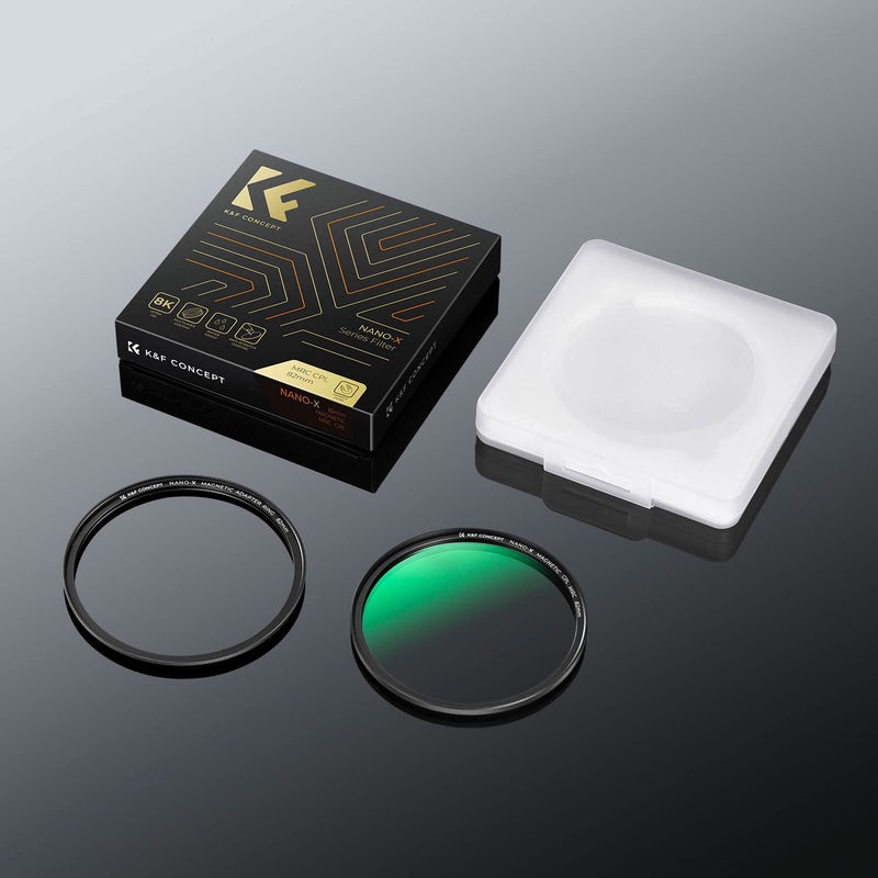 K&F Concept Magnetic 72mm Polarizing Filter+ Magnetic Basic Ring Kit Waterproof Scratch Resistant Circular Polarizer Filter with 28 Multi-Coatings for Camera Lens (Nano-X Series)