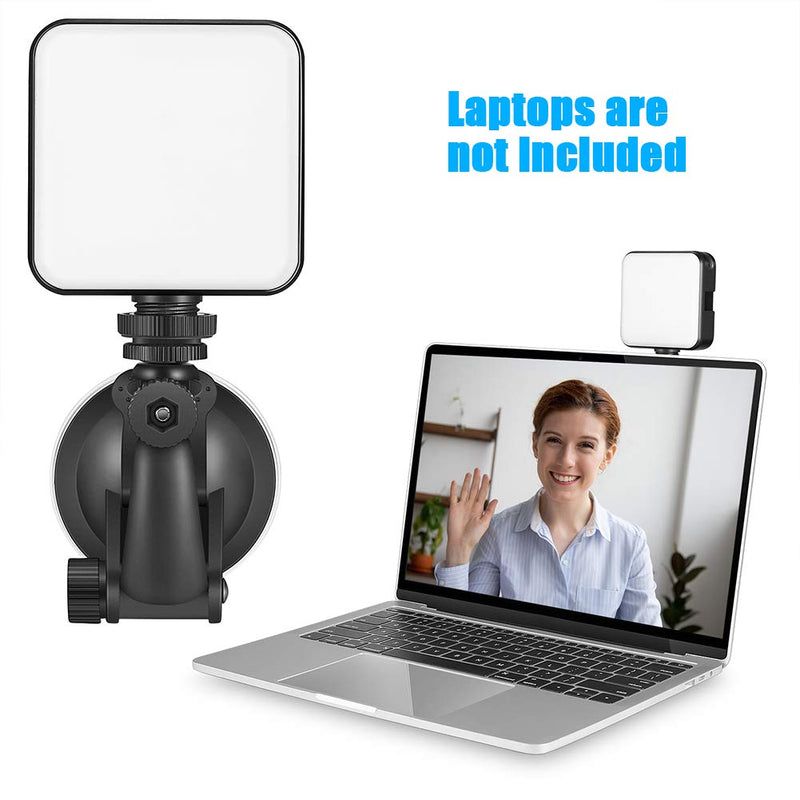 PUXING Video Conference Lighting Kit, Adjustable Video Light with Suction Cup for Remote Working, Video Conferencing, Zoom Calls, Self Broadcasting, Live Streaming Black+white