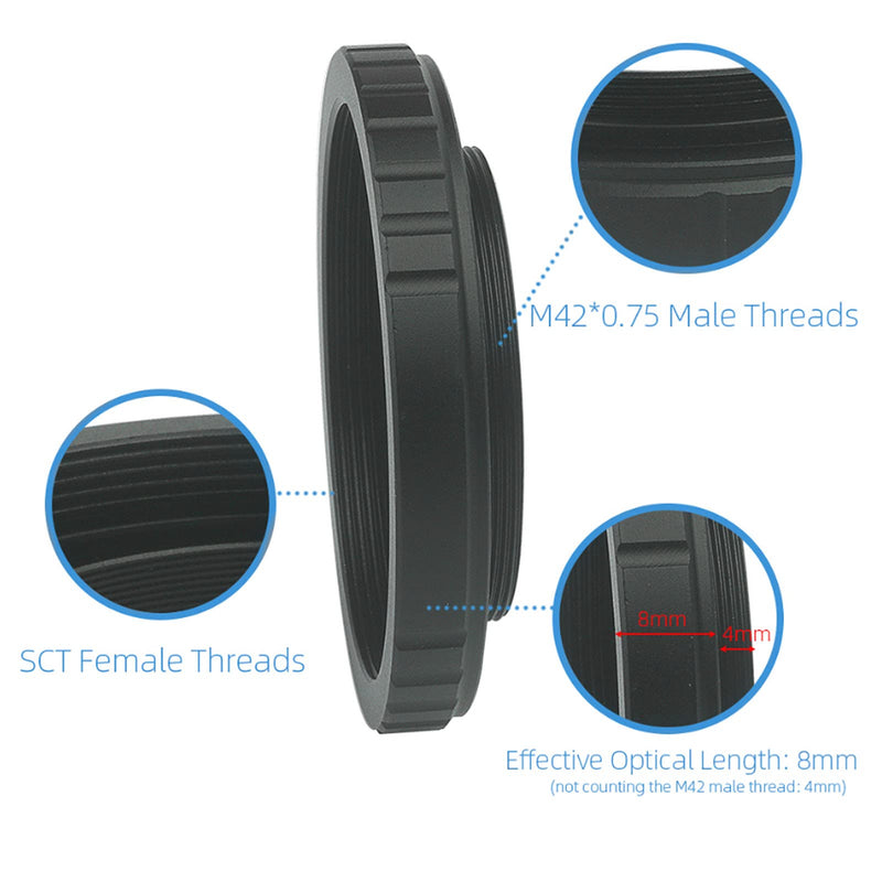 sct Adapter sct Adapter Other Accessories for telescopes Astronomical SCT Female Thread to M42x0.75 T2 Male Thread Telescope Adapter Converter