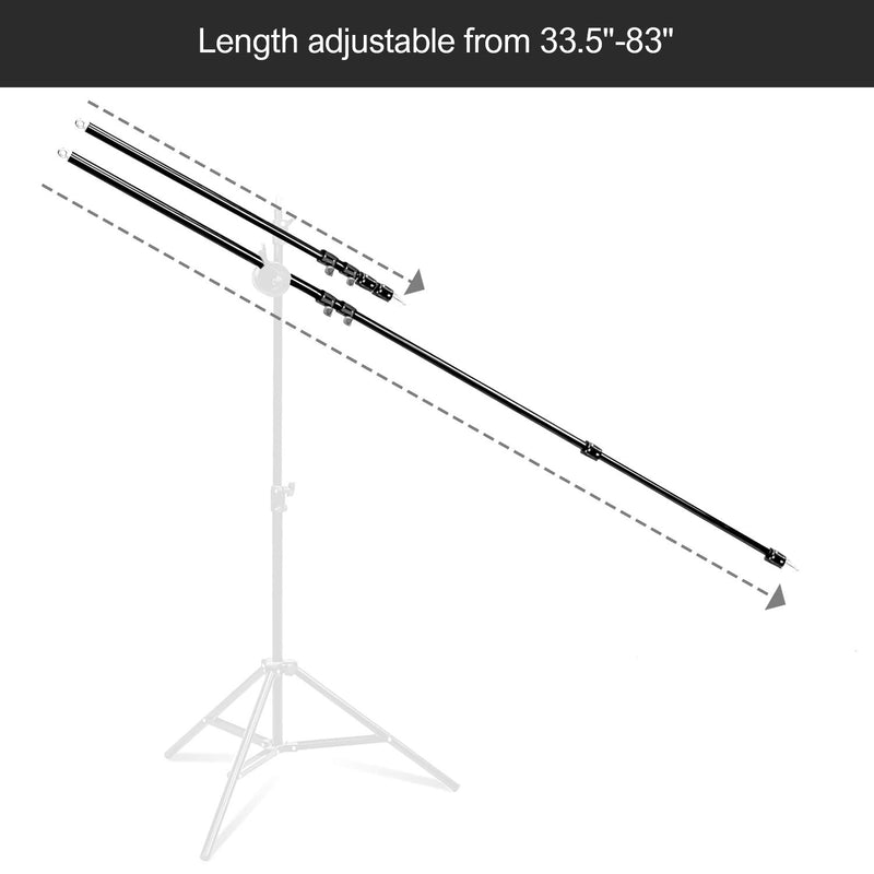 LimoStudio Photography Photo Studio 83" Extendable Boom Arm with Reflector Holder and Universal 1/4 Adapter, AGG2517