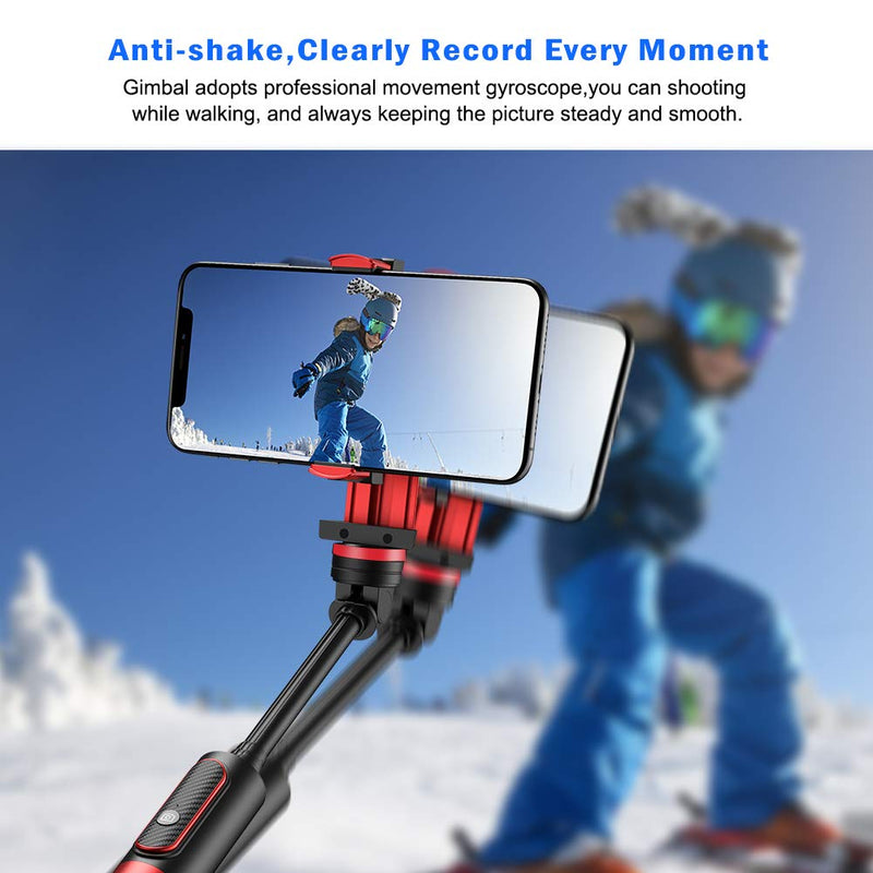 Miracase Gimbal Stabilizer for Smartphone,Auto Balance, Reduce Shaking,1-Axis Handheld Pan-tilt Tripod with Built-in Bluetooth Remote for iPhone 11/11 Pro/X/Xr/6s,Samsung S10+/S10/S9/S8