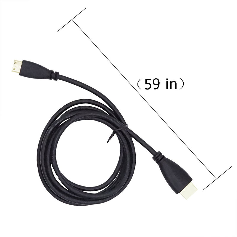 HDMI Adapter Cable, CNYMANY 5ft / 1.5m Mini-HDMI Male to HMDI Male 1080p High Speed HDTV Cord for Tablet TV Displayer Digital Camera Camcorder Projector