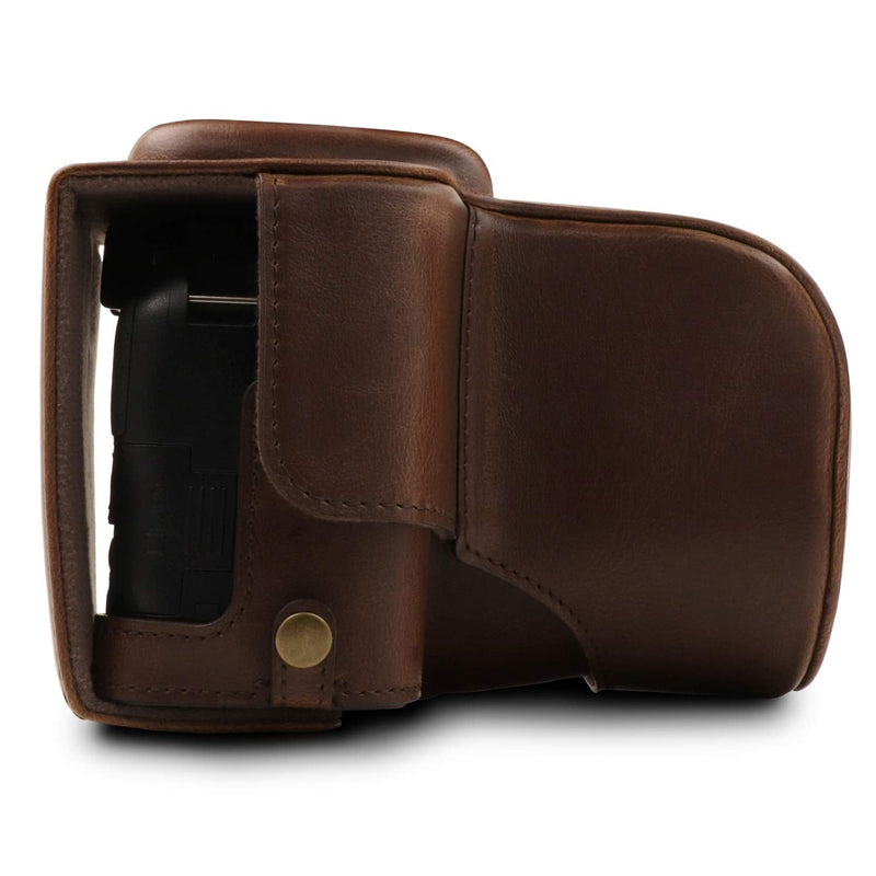 Megagear MG1536 Nikon D3500 Ever Ready Leather Camera Case and Strap - Dark Brown Compact