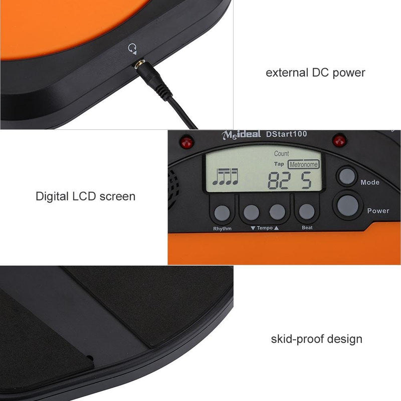 Drum Practice Training Pad, Digital Electronic Drum Training Pad Tempo Metronome with Earphone