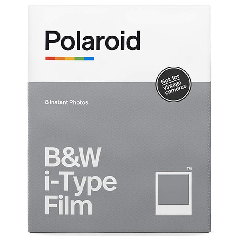 Polaroid Black & White i-Type Instant Film (8 Exposures) + Black Album - Holds 32 Photos + Cleaning Cloth