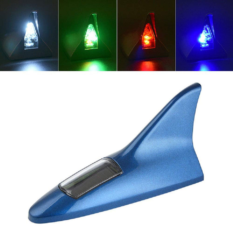 Shark Fin Aerial-MASO Solar Power Shark Fin 8 LED Warning Light for Car（White）
