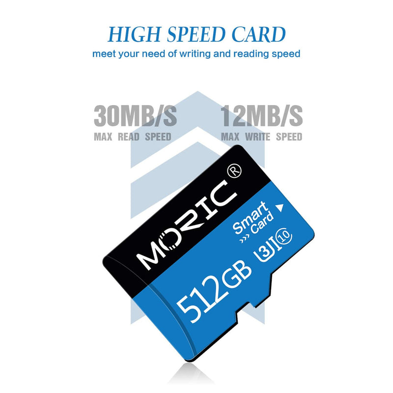 512GB Micro SD Card High Speed SD Card Class 10 Memory Card with Adapter for Smartphone Surveillance Camera Tablet Computers Drone