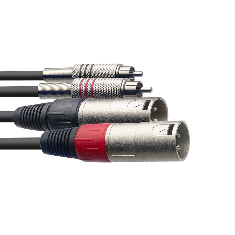 [AUSTRALIA] - Stagg STC3CMXM Male XLR to Male RCA Twin Cable - 10ft. 