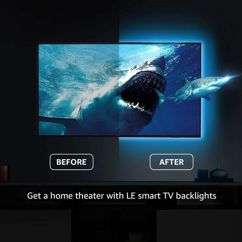 [AUSTRALIA] - LE LED Strip Lights Alexa Google Home Compatible, 6.56ft WiFi Smart TV Backlight, USB Color Changing Light Strip for TV, SMD 5050, Flexible Tape Light Bias Lighting for TV, Bedroom(Only Support 2.4G) 