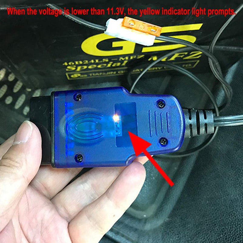 OBD2 Car Memory Saver Protection Connector Automotive Battery Computer ECU Power Off Protector Vehicle Replacement Battery Leak Detection Tool 12V Quick Release Adapter Blue