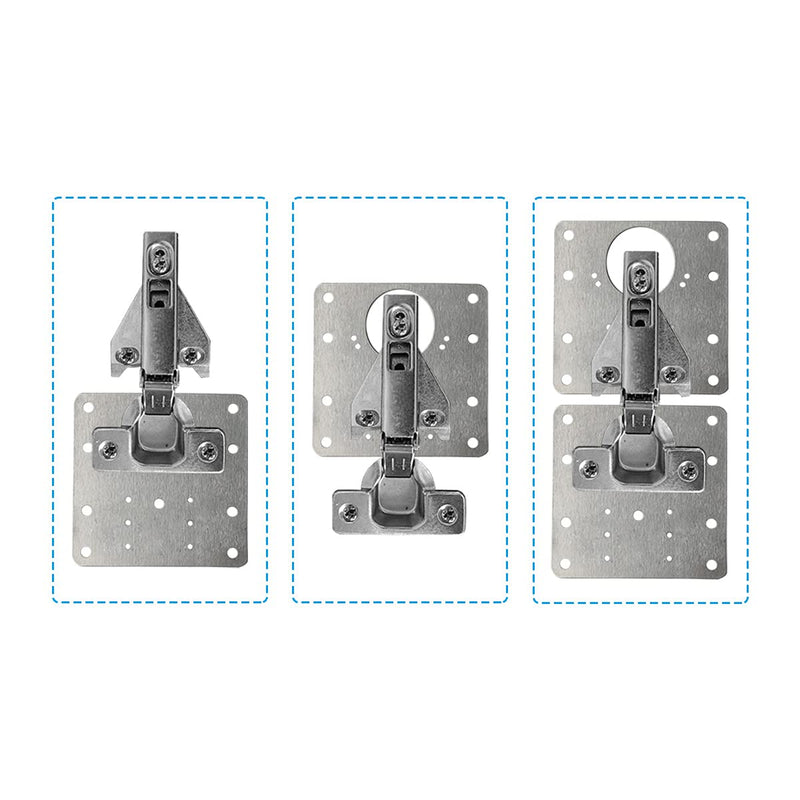 4 PCS Hinge Repair Plate,Stainless Steel Fix The Hinge Side Plate Repair Piece with Mounting Screws for Wood, Furniture, Shelves, Cabinet