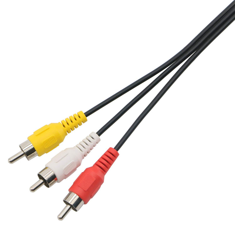 Pasow 3 RCA Cable Audio Video Composite Male to Male DVD Cable (15 Feet) 15 Feet