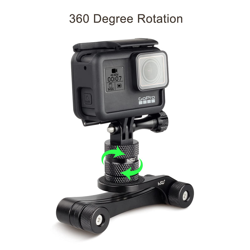 HSU Aluminum 1/4 inch 20 Camera Mount, 360 Degree Rotation Tripod Adapter Fits GoPro Hero, Sony, Xiaomi AKASO Camparki Action Cameras and Other Standard 1/4 Accessories